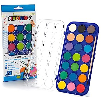 Anik-Shop 21 Wasserfarben Pinsel Aquarell Deckfarbkasten Malkasten Farbkasten Farben 29