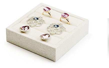 Oirlv Elegant Beige Ring Holder and Tray Perfect for Organising Rings and Earrings, Ideal for Home and Gifting