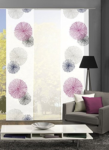 wohnfuehlidee 3er-Set Flächenvorhang, SCOPPIO, 2X Deko Blickdicht, 1x transparent, Höhe 245 cm, Flieder