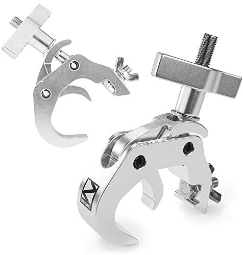 2X BeamZ BC50-250T Aluminium Truss Goalpost Quick Clamps, Heavy-Duty Slimline DJ Stage Lighting Clamp Set, 48-51mm Tube Fit, 250kg Load Capacity per Clamp