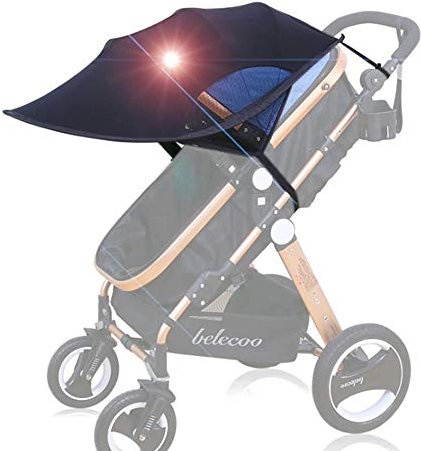 FREESOO Sonnensegel Sonnenschutz Kinderwagen, Sonnenschutzsegel Kinderwagen, Sonnenschutz Anti-UV Abdeckung, Sonnenverdecke Beschichtung 50+, Rollfunktion flexible Sonnenverdecke für Babywanne