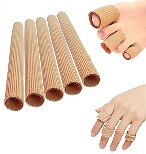 Lot de 5 Bandages tubulaires en Gel de Silicone - Séparateurs d'orteils - 15 x 2 cm