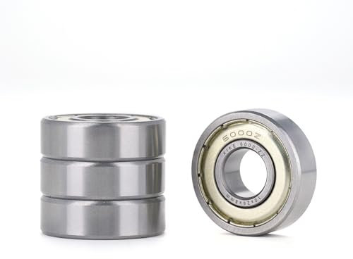 XiKe 4 Stück 6000ZZ Kugellager 10x26x8mm Chromstahl und Vorgeschmiert, 6000-2Z Rillenkugellager mit Metall-Doppeldichtungen.