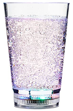 1 Water Activated Liquid Activated LED Drinking Glasses Flashing Glass Light Up 340ml Multi Coloured Novelty Tumbler Wedding Induction Reusable LED Light Drinking Water Glasses Cocktail Glasses