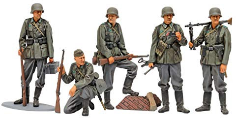 TAMIYA 35371-000 1:35 Fig-Set Deutsche Infanterie 1941/42 (5), originalgetreue Nachbildung, Modellbau, Plastik Bausatz, Basteln, Hobby, Kleben, Modellbausatz, Zusammenbauen, unlackiert