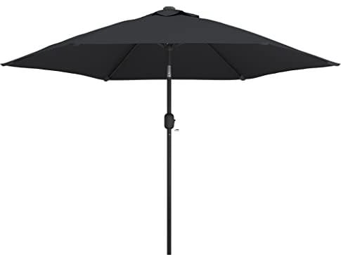 vidaXL Sonnenschirm mit LED-Leuchten Stahlmast Marktschirm Gartenschirm Strandschirm Schirm Ampelschirm Balkonschirm 300cm Schwarz