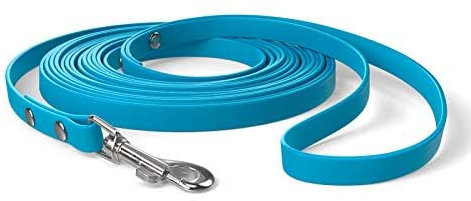 5m Schleppleine, Hundeleine, Handschlaufe, Cyan-Blau, extra schmal, schmutz- und wasserabweisend
