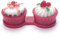 6 Color Cream Cake Glasses Double Contact Lenses Box Contact Lens Case For Eyes Care Kit Holder Container Portable (Color : Red)