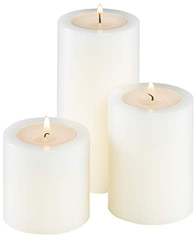 Sin Teelichthalter 3er Set Trend Ø 6cm Höhen 6 cm - 8 cm - 12 cm. Die Kerze die Nicht schmilzt! Dauerkerze in Kerzenform aus Kunststoff, Teelichtkerze mit Teelichteinsatz