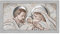 Lupia - Quadro Moderno Soggiorno Camera da Letto Sacra Famiglia con Cornice Shabby Boston Colore Grigia, Grey 60x110 cm The Kiss Ceramic Mix Stampa su Pannello in Legno