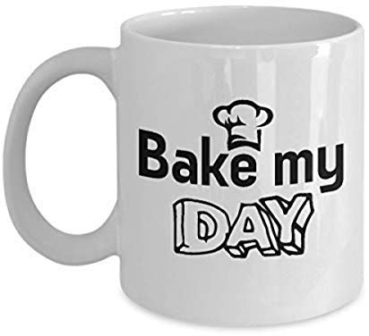 PAWANG Baker Coffee Cup Mug Cake Baker Bread Baking My Day Regalo para Hornear Taza De Café Divertida Taza De Café Moderna Regalo Diseño De Cerámica Taza De Oficina Regalo Divertido 11 Oz