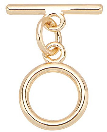 BENECREAT 10 ensembles fermoirs à bascule en laiton plaqué or 18 carats avec anneaux de saut fermoirs à bascule ronds plats connecteurs pour collier Bracelet fabrication de bijoux, bague: 12x9x1.5mm