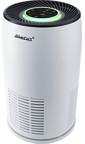 Purificador de aire Steba con sensores de polvo fino, ideal para alérgicos, consumo eléctrico mínimo, para habitaciones de hasta aprox. 30 m² u 80 m². LR 12.