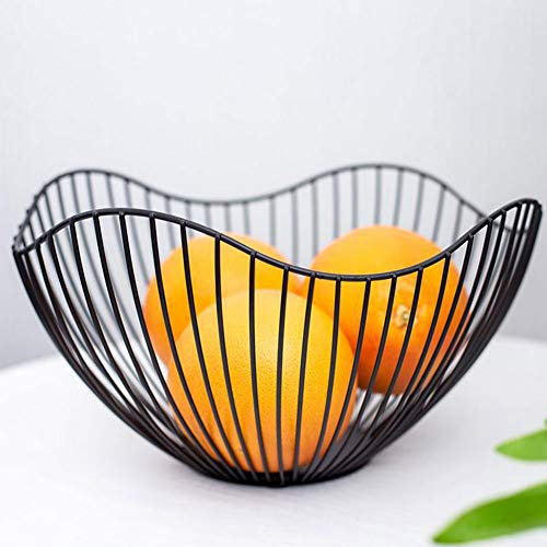 Panier Fruits Gcroet en métal - Counter Panier Fruits - Vintage Noir Bol en métal