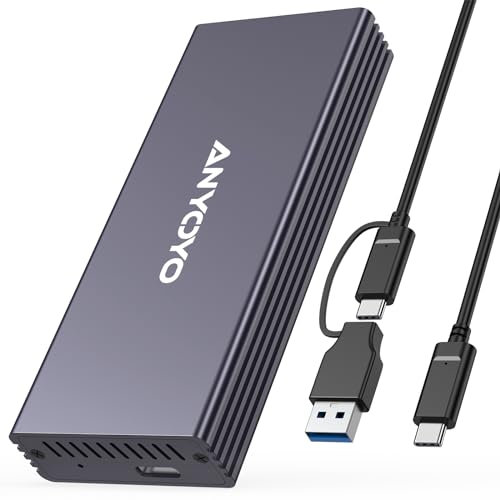 Boîtier SSD M.2 Nvme 20Gbps USB 3.2 Gen 2 pour SSD 12 + 16 Broches 2280 M Key, Boîtier Nvme PCIE pour MacBook Pro, MacBook Air, Mac Pro, iMac et Mac Mini avec Adaptateur