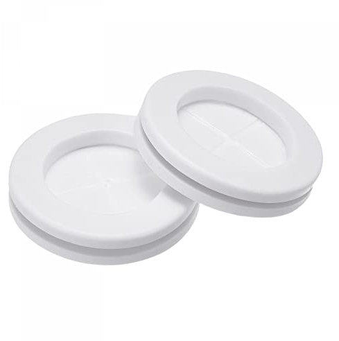 sourcing map Caucho Ojal Montaje Diámetro 30mm Redondo Doble Cara para Cable Protección Blanco Paquete de 6