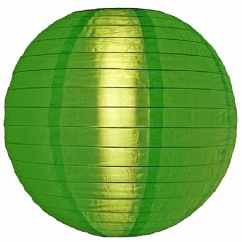 5 x Grün Outdoor Lampions Nylon 35 cm Wetterfest Lanternen für draußen