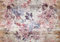 decomonkey Fototapete selbstklebend Blumen Holz 245x175 cm XL Selbstklebende Tapeten Wand Fototapeten Tapete Wandtapete klebend Klebefolie Deko Modern Bretter Optik Schrift Vintage Pflanzen Violett