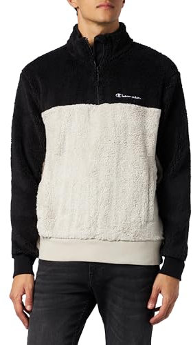Champion Legacy Outdoor Polar - Half Zip Top Felpa, Grigio Argento/Nero, M Uomo FW23