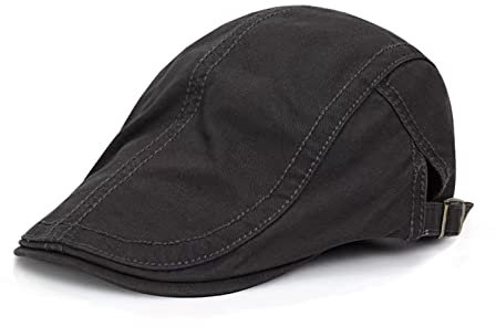 Schirmmütze Herren Barett Cap Herren Baskenmütze Einstellbar Schiebermütze Flatcap Herren Baumwolle Vintage Style Schiebermütze Flatcap Gatsby Ivy Irish Hat Barett Schirmmütze 54-59cm (Grau)