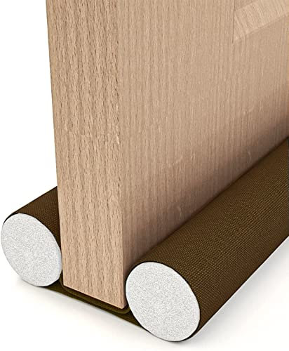 Isolation Porte avec Tissu Oxford Imperméable Ecologique, HASA zone 93cm Boudin Porte Isolation Libre de Couper, Double Boudin de Porte pour Dessous de Porte Intérieur et Extérieur Protection, Marron