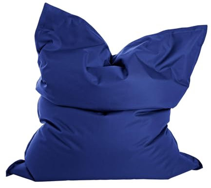 mokebo Sitzsack Outdoor XXL für Kinder & Erwachsene 'Der Große' Bean Bag, Sitzkissen, Liegekissen oder Riesen-Sitzsack mit Füllung, Bodenkissen groß für Balkon & Terasse, 130x170cm, Dunkelblau