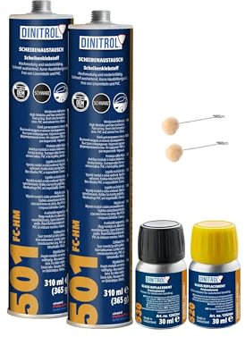 WOL DINITROL 501 FAST CURE LARGE WINDSCREEN FITTING BOND ADHESIVE GLUE SEALANT KIT DIN43