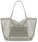 KALIDI FANCY FOREST Faltbare Mesh Strandtasche XXL Familie, Große Strandtasche Badetasche Shopper Tasche Damen für Urlaub Sauna Sport,Grau