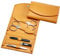 Maniküre Set - 5 teiliges Nagelpflegeset - Echtes Nappa-Lammleder Manicure Etui - Nagelschere, Hautschere, Nagelfeile, Pinzette und Doppelinstrument (Maisgelb)