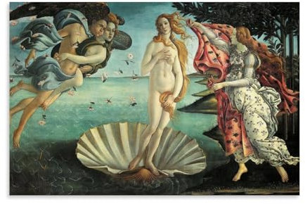 GAJUST Botticelli Poster zur Geburt der Venus, gemalt von Sandro Botticelli im Jahr 1485, Leinwanddruck, Kunstposter, ungerahmt, 20 x 30 cm