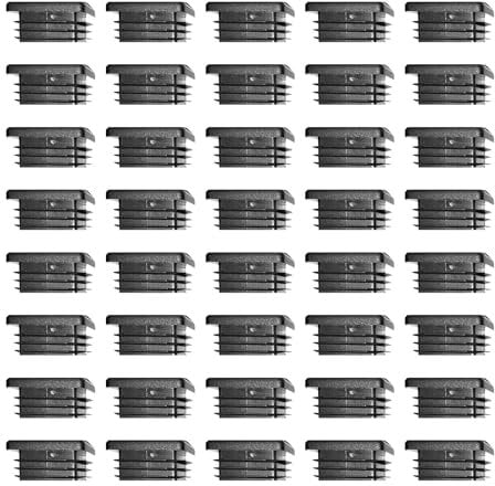 35mm x 35mm Black Plastic Plugs, Black Square Tube Covers, Inner End Caps for Chairs Desks Tables Foot Furniture Pipe, 40 Pcs