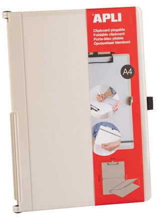 APLI 19646A - Faltbares Clipboard A4 weiß Klemmbrett ABS