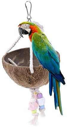 OFFSCH Wood Toys Birdhouse Playdo Long Tail Bird Cotton Rope Toy Parakeet Toys Gray Toys Parrot Nest Bird Nests Small The Swing Attachment Bird Toy Green Toy Wooden Xuan Feng
