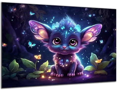 Munera Design - Bild 40x60 - süße Tiere Fantasie-Wesen Zauber-Wesen - Wand-Bilder Kinder-Zimmer