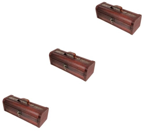 NIYANGLE Scatola Da 3 Pezzi confezione di vino rosso arredamento d'epoca arredamento retrò portabottiglie decorativo fornitura di vino Antico Bottiglia di vino valigia decorare pelle