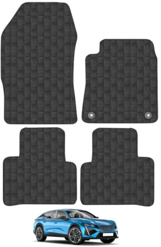 Peugeot 408 (2023+) 3mm Rubber Car Mats | Tailored Fit Durable Floor Mats Full Coverage Protection Waterproof Accessories Easy Clean Anti Slip Made in the UK