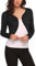 Hotouch Bolero Damen Festlich Elegant Langarm Kurze Strickjacke mit Knöpfe Weiches Jäckchen zum Kleid Top für Herbst Frühling Schwarz L