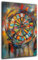 abstrakt Dartscheibe Darts Leinwandbild Wandbild für Wohnzimmer Kunst Größe 60x90x2cm
