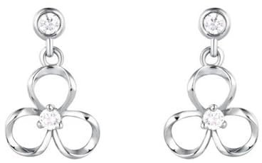 KnBoB 18 Karat (750) Weißgold Ohrringe für Damen, Diamant Blumen Echtschmuck Edelstein Ohrstecker Nickelfrei Schmuck
