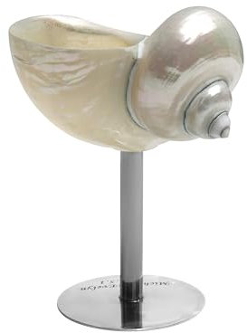 Générique verres à vin exquis en forme de conque naturelle pour mariage, champagne, martini, cocktail, anniversaire, mariage, demoiselles d'honneur, fête d'anniversaire de mariage (Blanc/Métal)