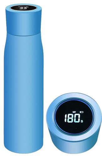 LearnLyrics Water Bottle Reminder for Drinking, Smart Water Bottle with Reminder for Drinking Water Smart Alarm Clock with LED Thermal Cup Non-Slip Bottom Wide Mouth