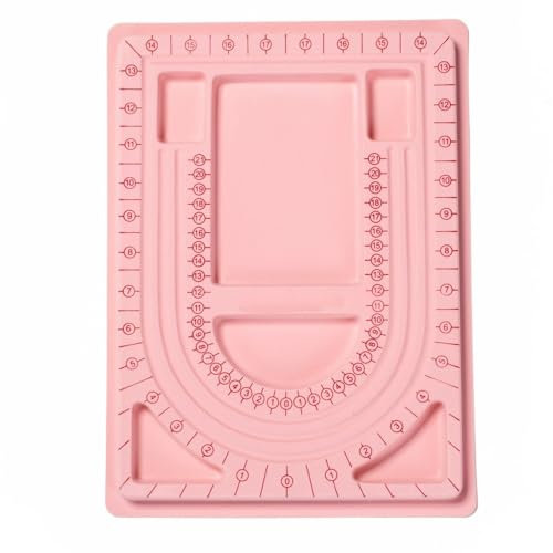DanLingJewelry 1Pcs Pink Bead Board 24x33cm Design Beading Board Tray DIY Craft Tool for Beading Jewellery Making DIY