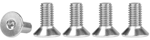 FOMGIIN Tornillos avellanados hexagonales M4x10mm, 50 Piezas Hexagonal Avellanado, DIN 7991 / ISO 10642 Cabeza Plana Tornillo de Acero Inoxidable 304 Para El Hogar de Bricolaje Edificio, A2 V2A