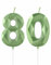 Grüne Kerzen zum 80th Geburtstag, 3D Grüne Zahl 80 Kerze für Kuchen, Frauen Männer 80th Geburtstag Dekorationen, Grüne Kuchendekorationen, Grüne Kerze Kuchen für Geburtstagsfeier Hochzeitstag