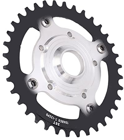 Drfeify Chainring Conversion Kit, Aluminum Alloy Mid Drive Chainring Spider Adapter Kit with 104mm BCD 36T for Tongsheng Electric Bike (Black