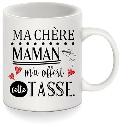 Mug Tasse pour fille et fils Ma Chère Maman m'a offert cette Tasse Cadeau de maman pour sa fille et son fils Tasse à café Cadeau d'anniversaire Cadeau de Noël (ma chère maman m'a offert cette tasse)
