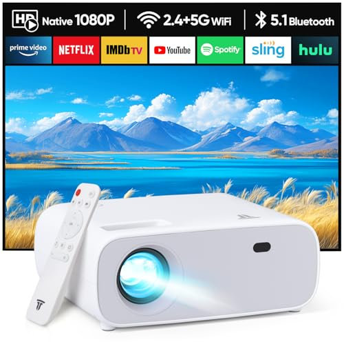2025 Neues Hochleistungsbeamer, unterstützt Switch und PS5 ohne Verzögerung, Beamer mit WiFi und Bluetooth, 20000 Lumen 4K-Unterstützung, Full HD 1080P Auflösung, (Hochhelligkeitsversion)