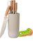 Kitchen Knife Sets, 6 Pieces Professional Knife Set for Kitchen, Ultra-Sharp Stainless Steel Chef Knife Set with Universal Knife Block, Perfect Present for Mom Wife Girl (Khaki)