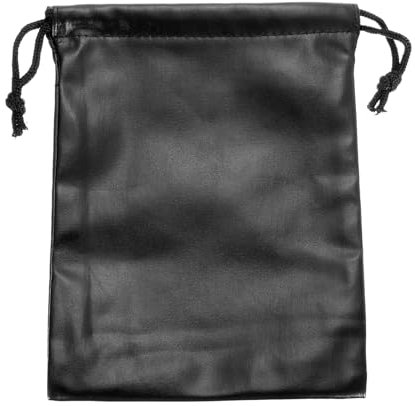 sourcing map Headphone Pouch, Headset Carrying Bag, Portable Headphone Storage Protection Travel Pouch, Soft Drawstring PU Leather Over-Ear Headphones Bag for Classroom, Black, S