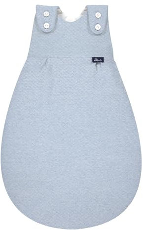 Alvi Baby Mäxchen Außensack Schlafsack im SET mit Babylöffel DeinKinderland Ganzjahresschlafsack | Babyschlafsack | Sommerschlafsack | Winterschlafsack (quilt aqua blau, 74-80)
